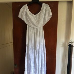 Long embroidered peasant dress